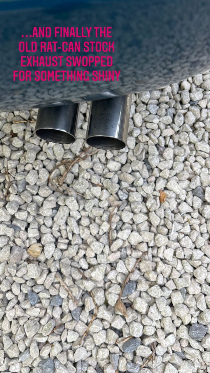 …AND FINALLY THE OLD RAT-CAN STOCK EXHAUST SWOPPED FOR SOMETHING SHINY